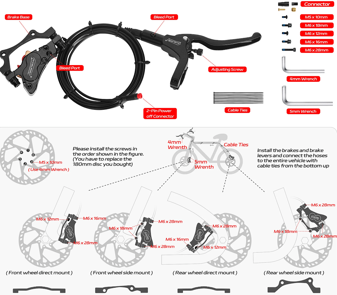 thick brake with 180mm disc